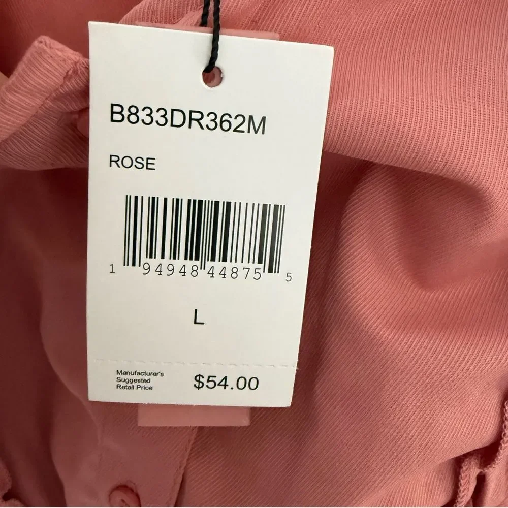BCBG Girls Dress Rose Color Long Sleeved L Ruffle Pink